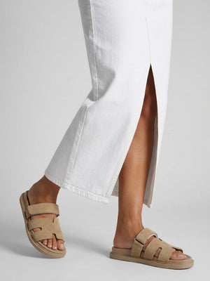 Yemmy Taupe H Bar Flat Mules