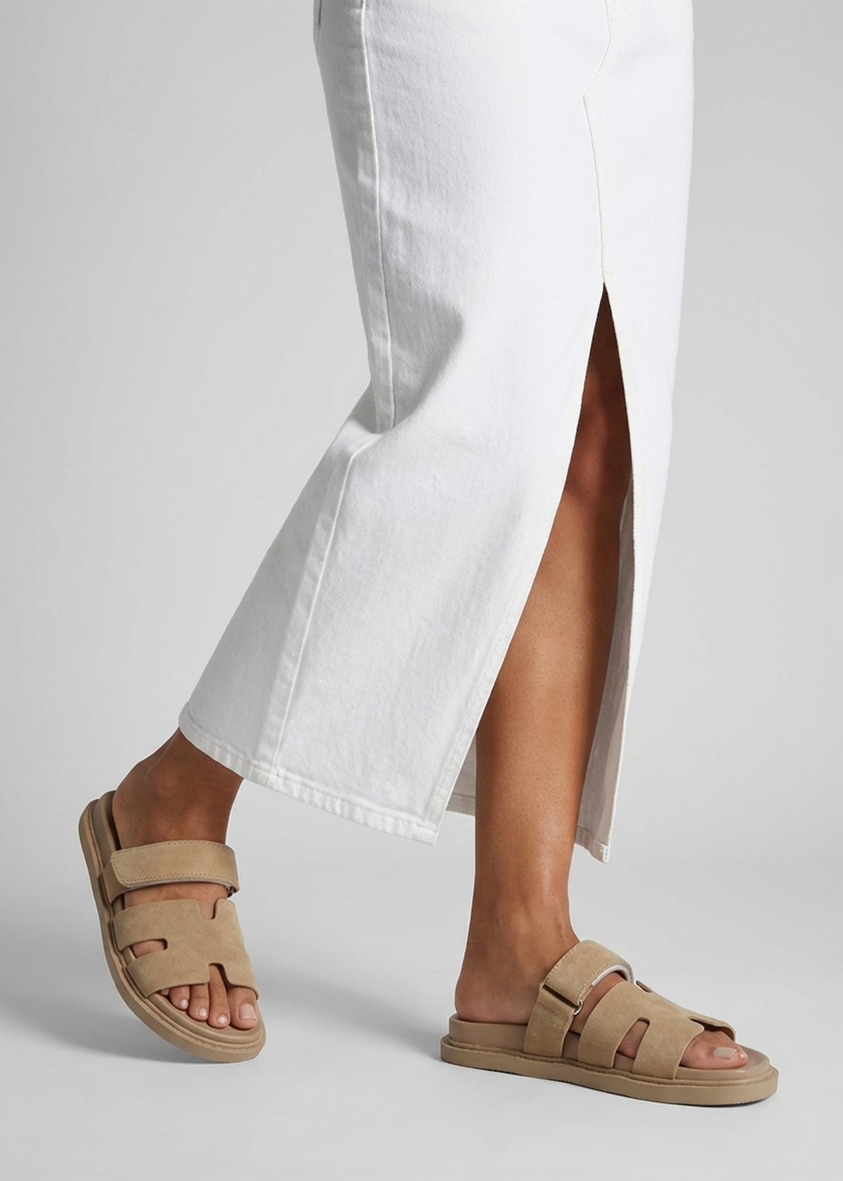 Yemmy Taupe H Bar Flat Mules