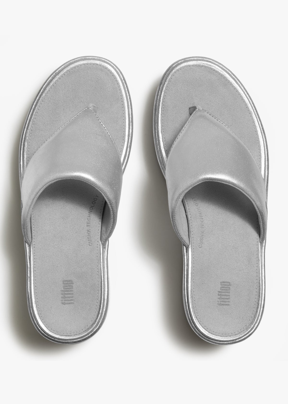 Platform Silver Toe Post Wedge Sandals