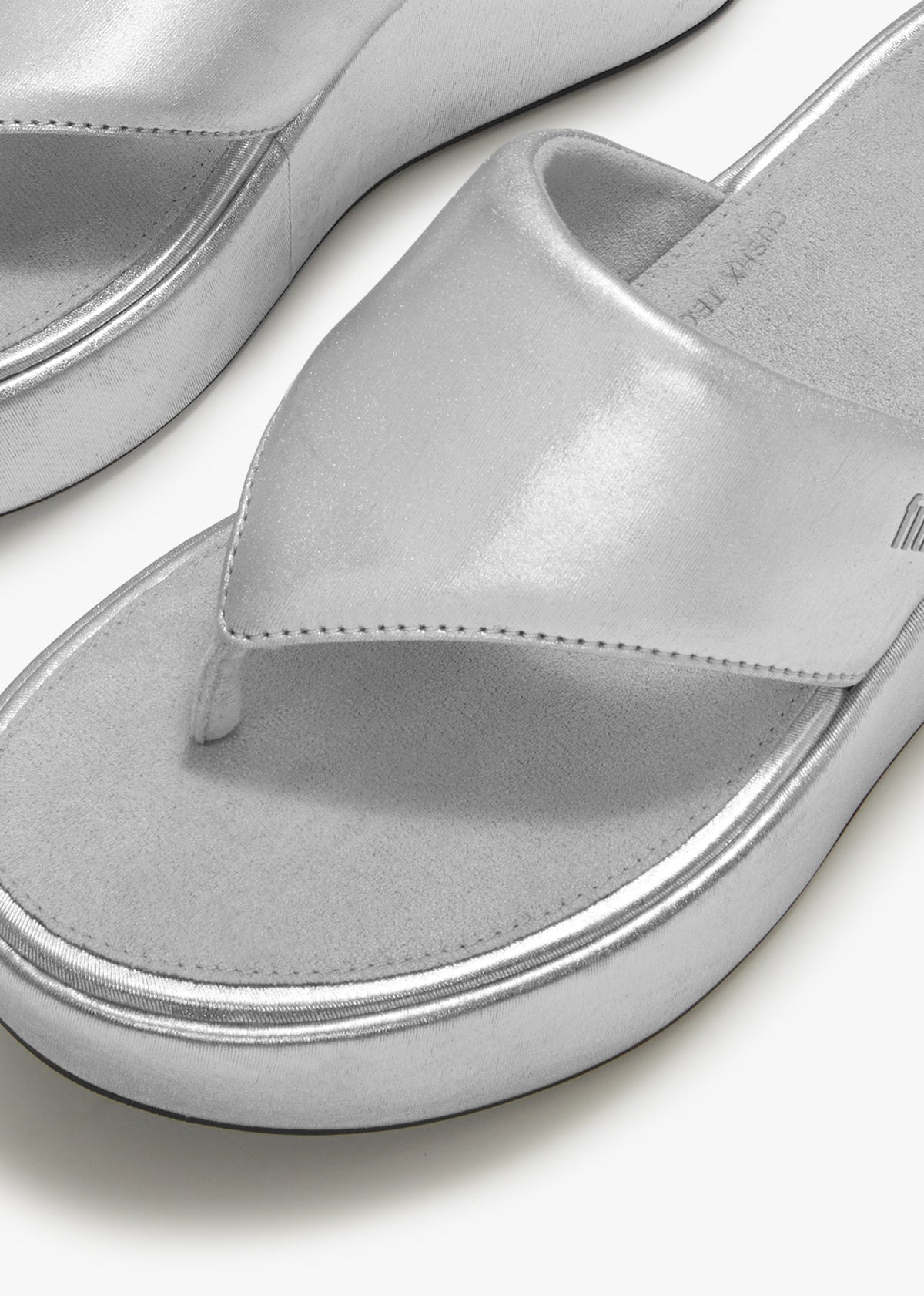 Platform Silver Toe Post Wedge Sandals