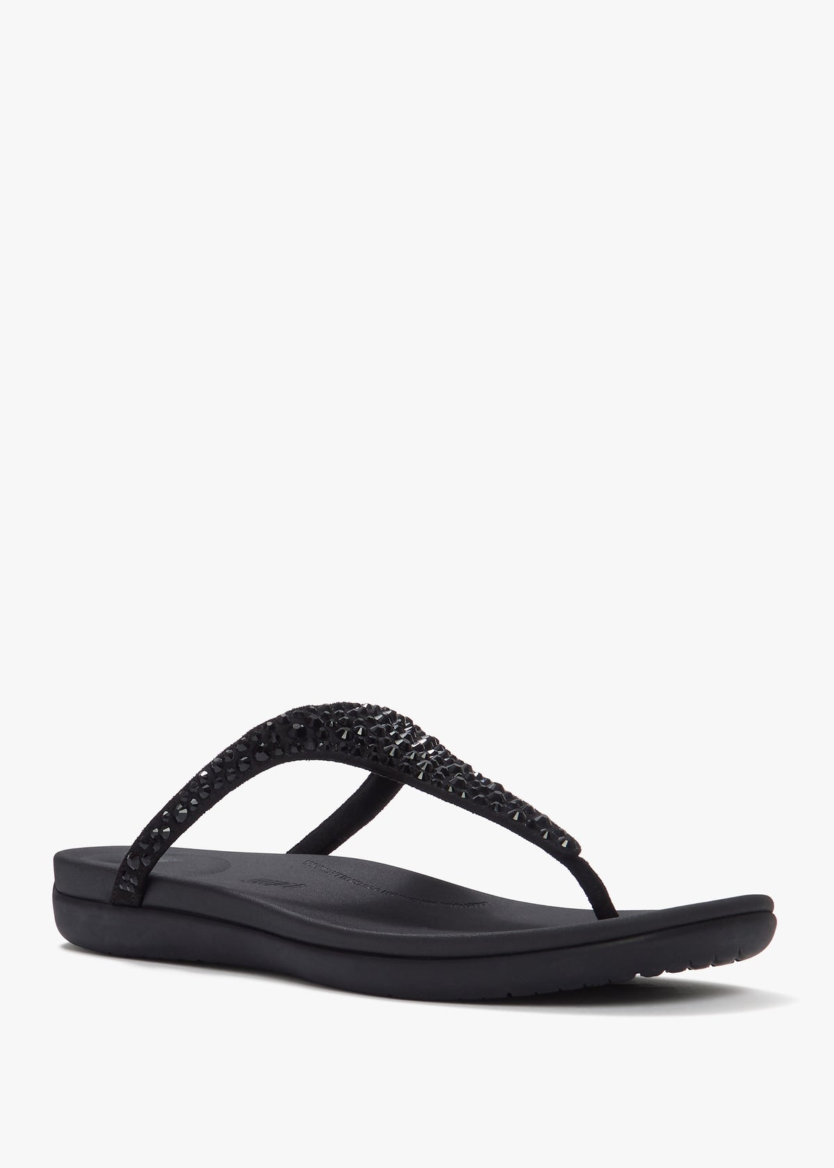 Solay Black Mixed Crystal Tote Post Sandals