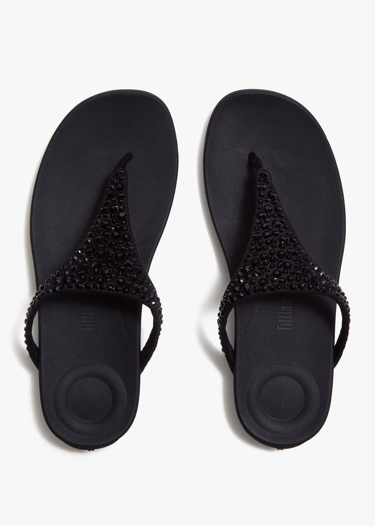 Solay Black Mixed Crystal Tote Post Sandals