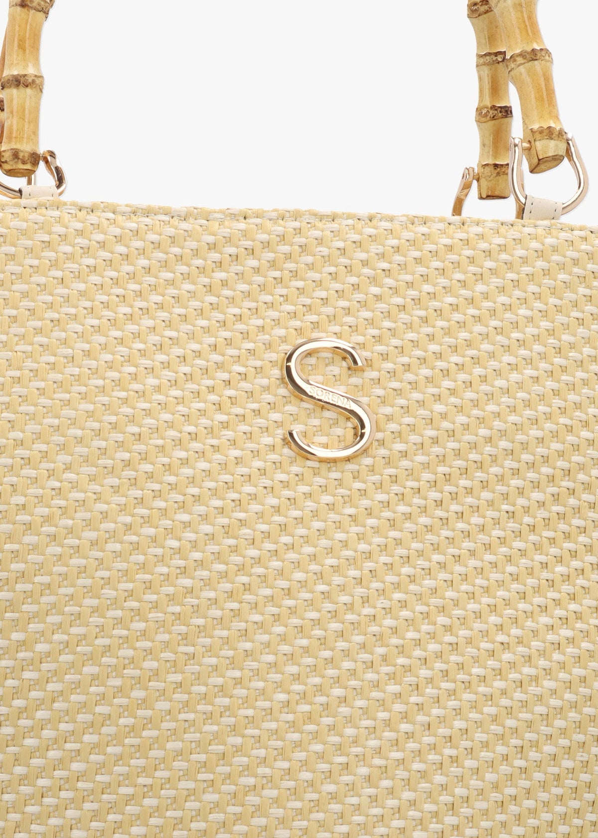 One-Of-A-Kind Irida Beige Woven Straw Basket Tote Bag
