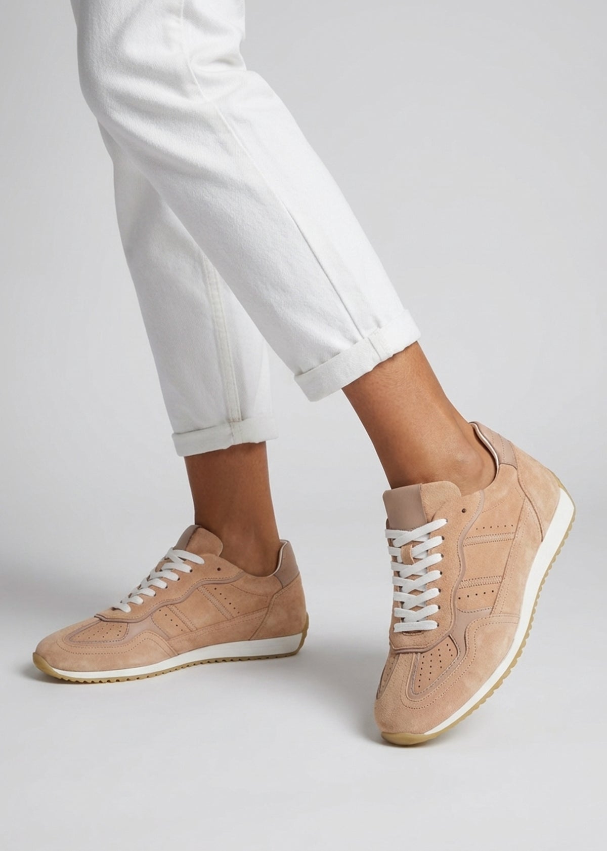 Sarita Nude Suede Runner Trainers