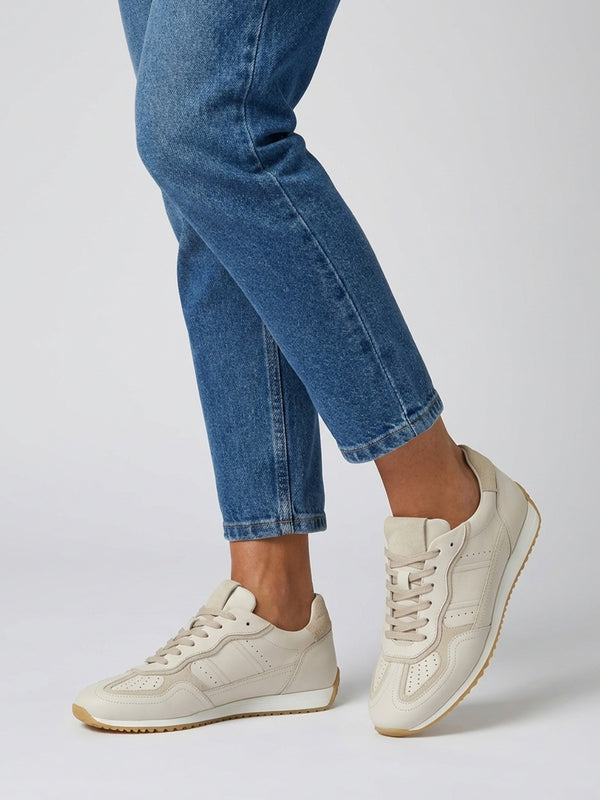 Sarita Off White Leather Runner Trainers
