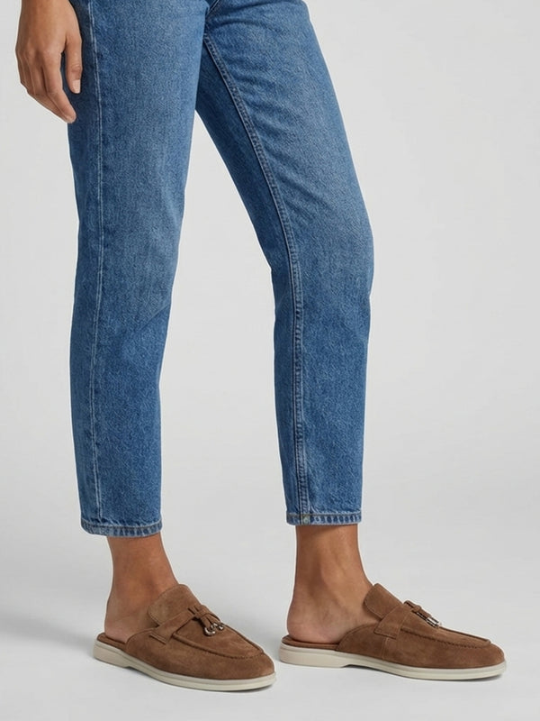 Siani Tan Suede Loafer Mules