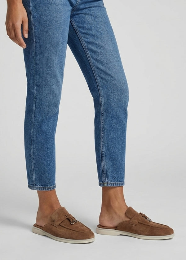 Siani Tan Suede Loafer Mules