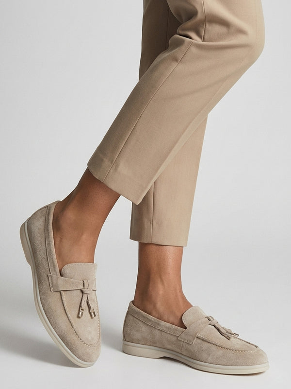 Siani Grey Suede Loafers