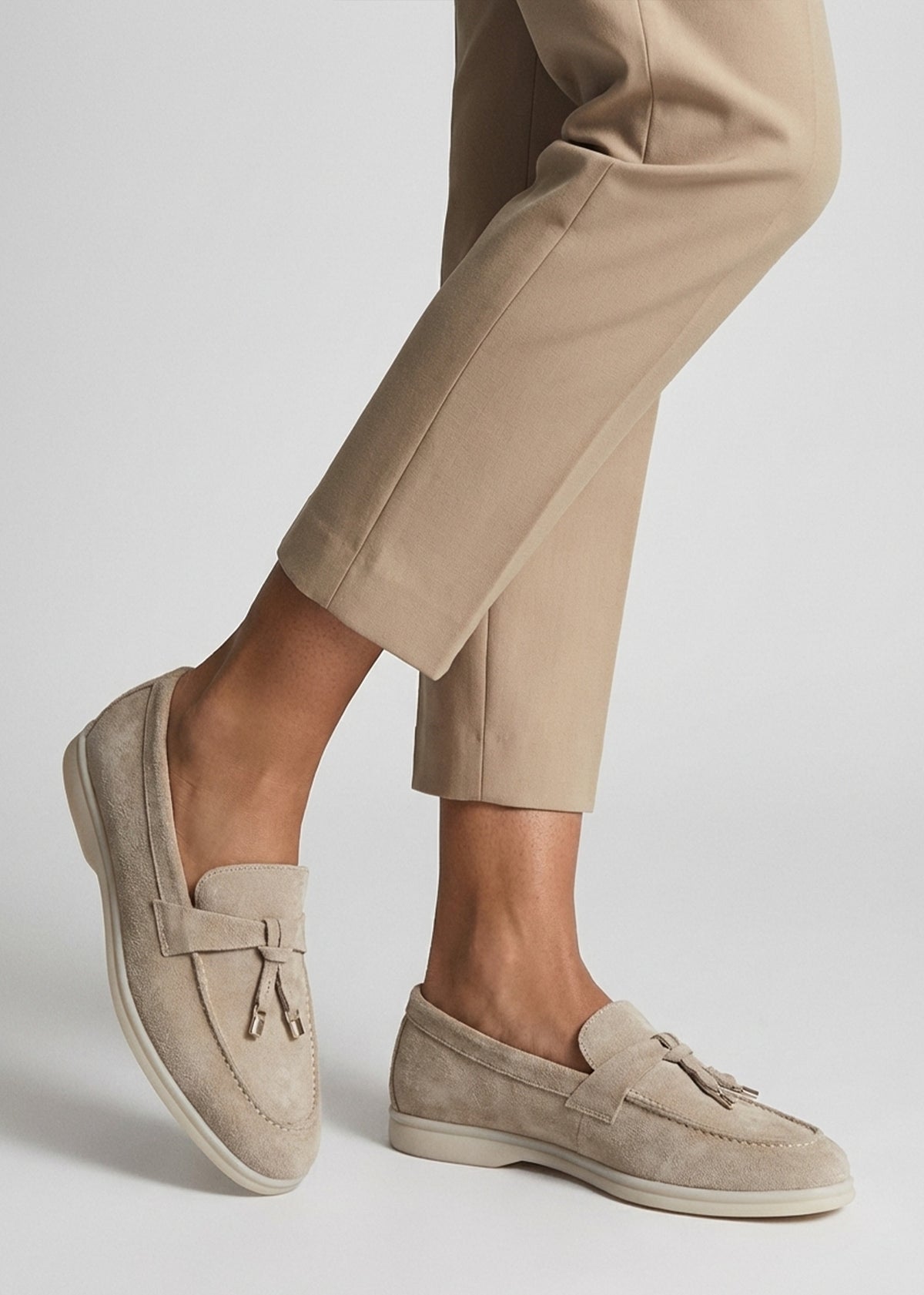 Siani Grey Suede Loafers