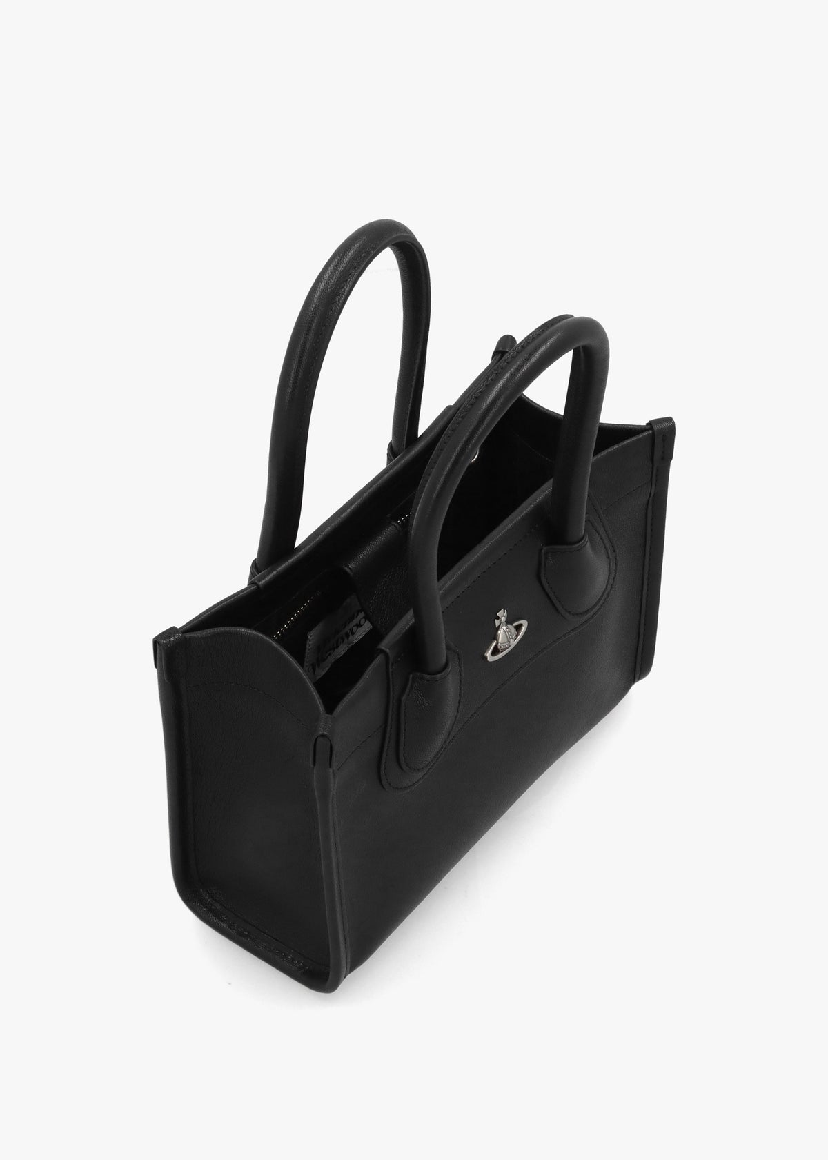 Troy Small Black Leather Tote Cross-Body