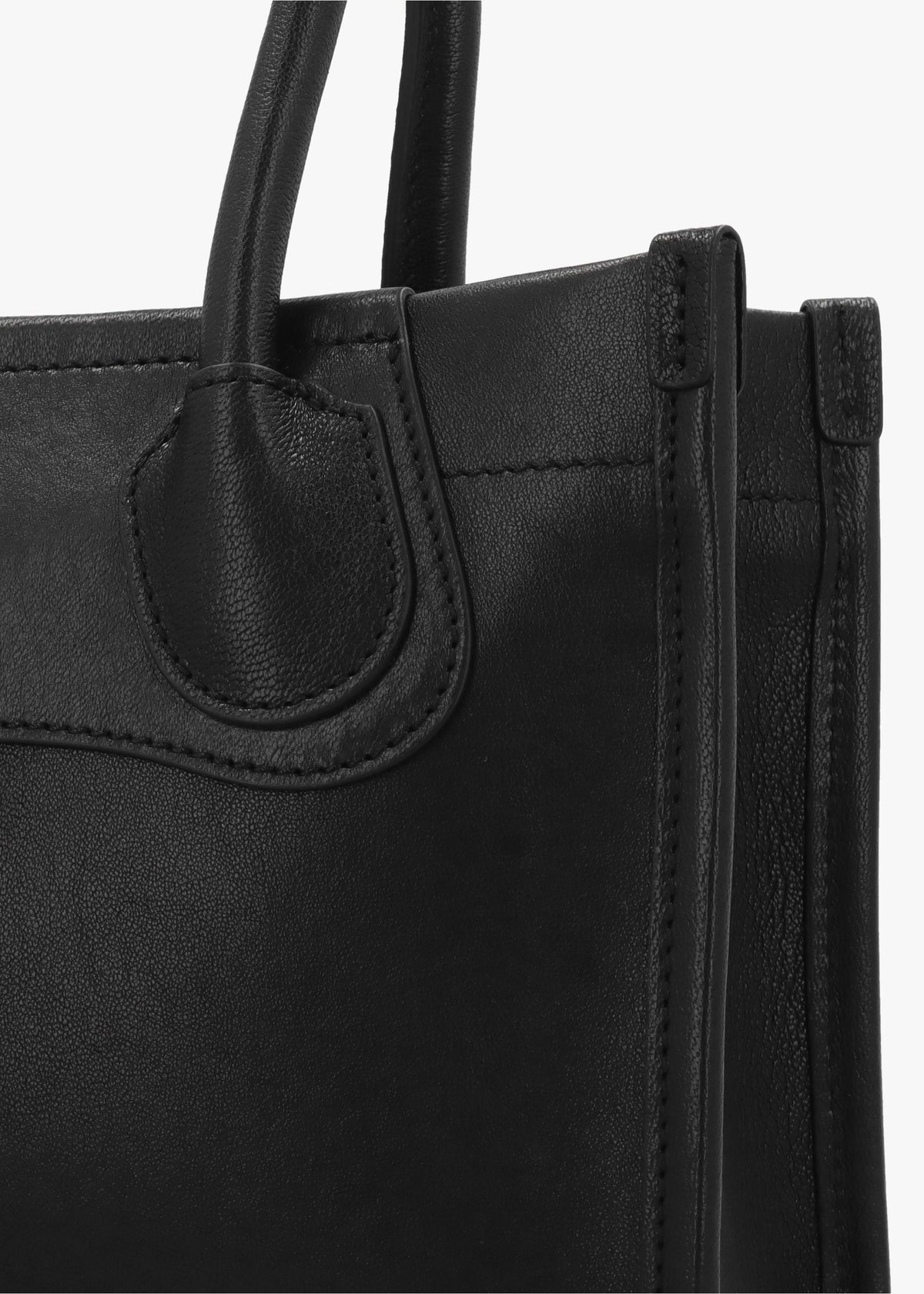 Troy Small Black Leather Tote Cross-Body