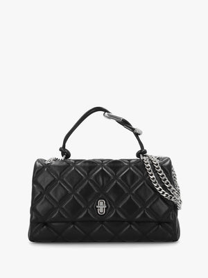 The Quilted Dual Convertible Black Leather Shoulder Bag