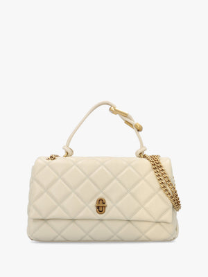The Quilted Dual Convertible Cloud White Leather Shoulder Bag