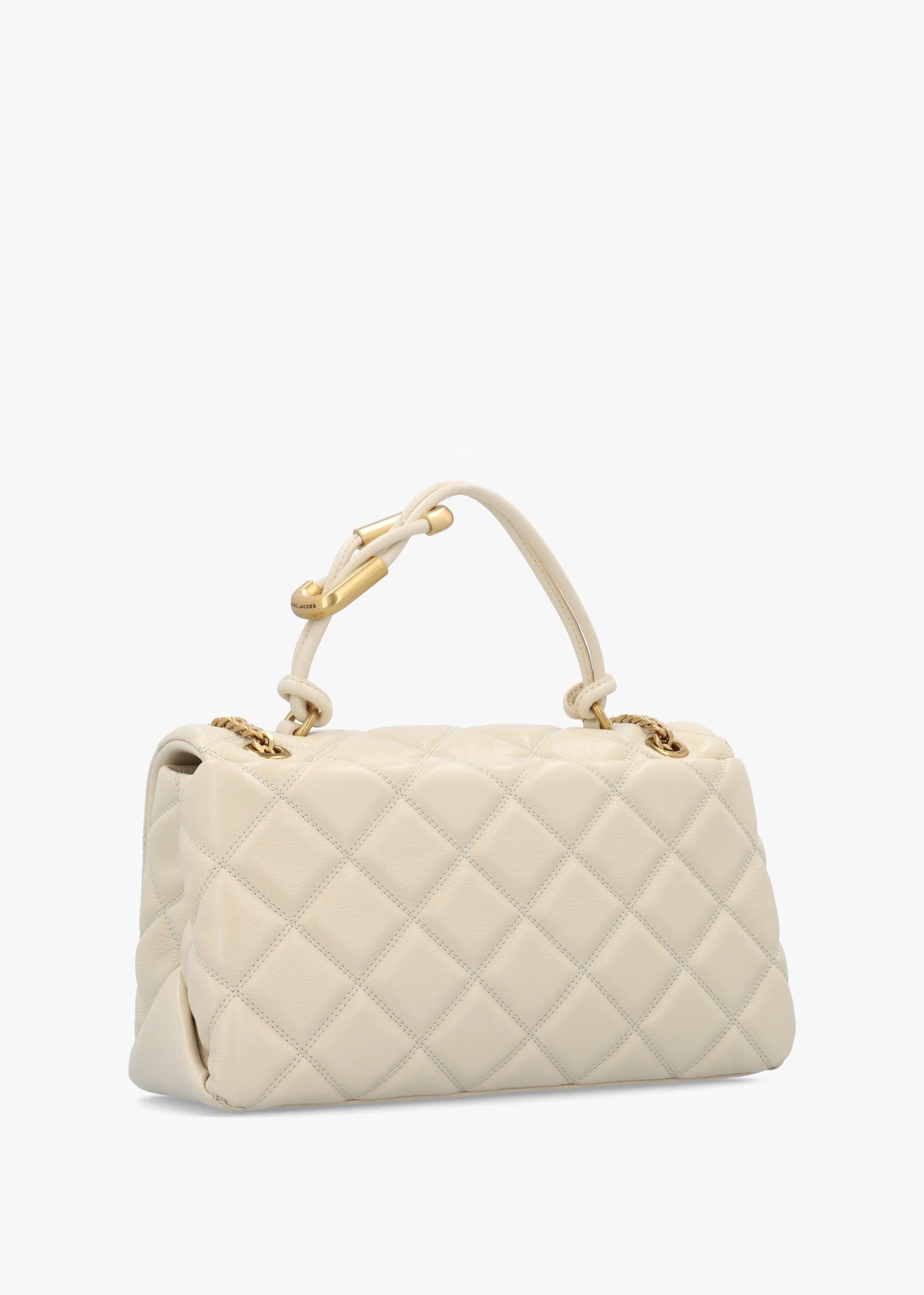 The Quilted Dual Convertible Cloud White Leather Shoulder Bag