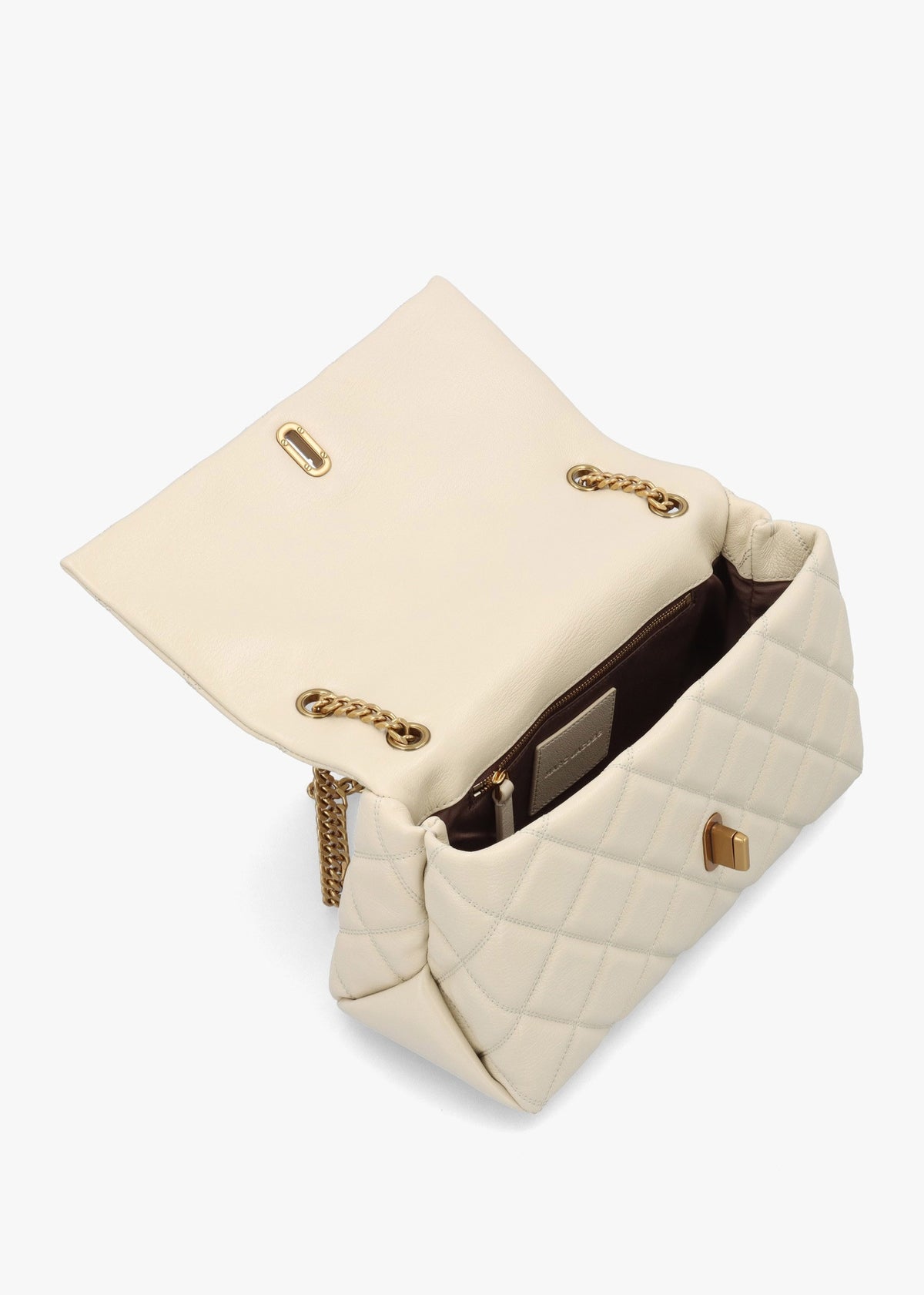 The Quilted Dual Convertible Cloud White Leather Shoulder Bag