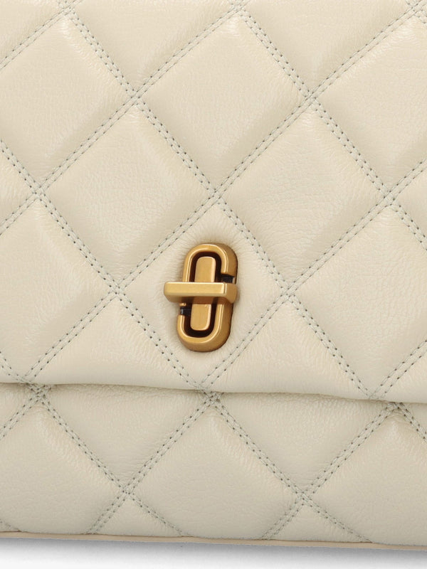 The Quilted Dual Convertible Cloud White Leather Shoulder Bag