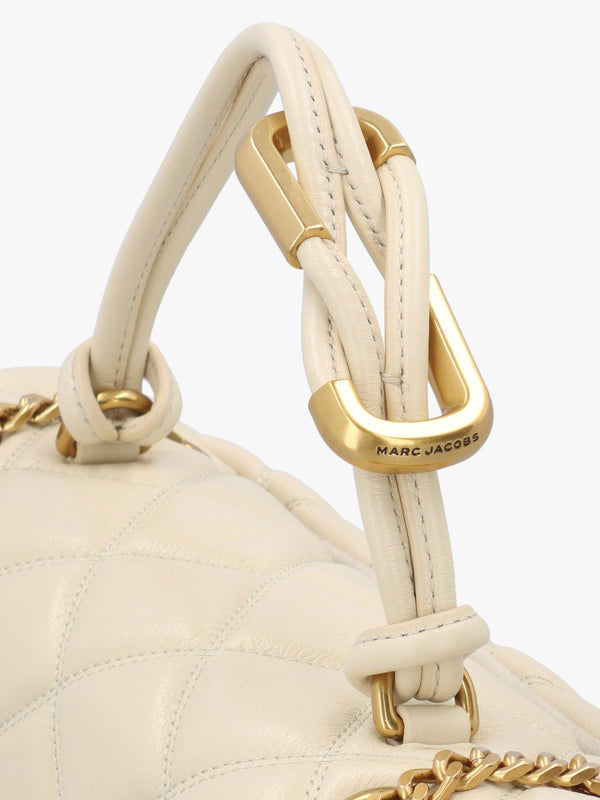 The Quilted Dual Convertible Cloud White Leather Shoulder Bag