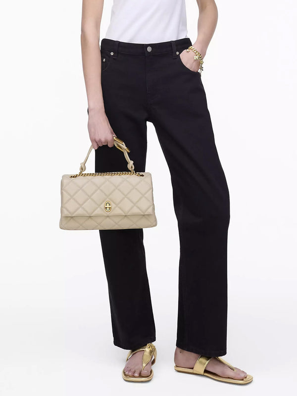 The Quilted Dual Convertible Cloud White Leather Shoulder Bag