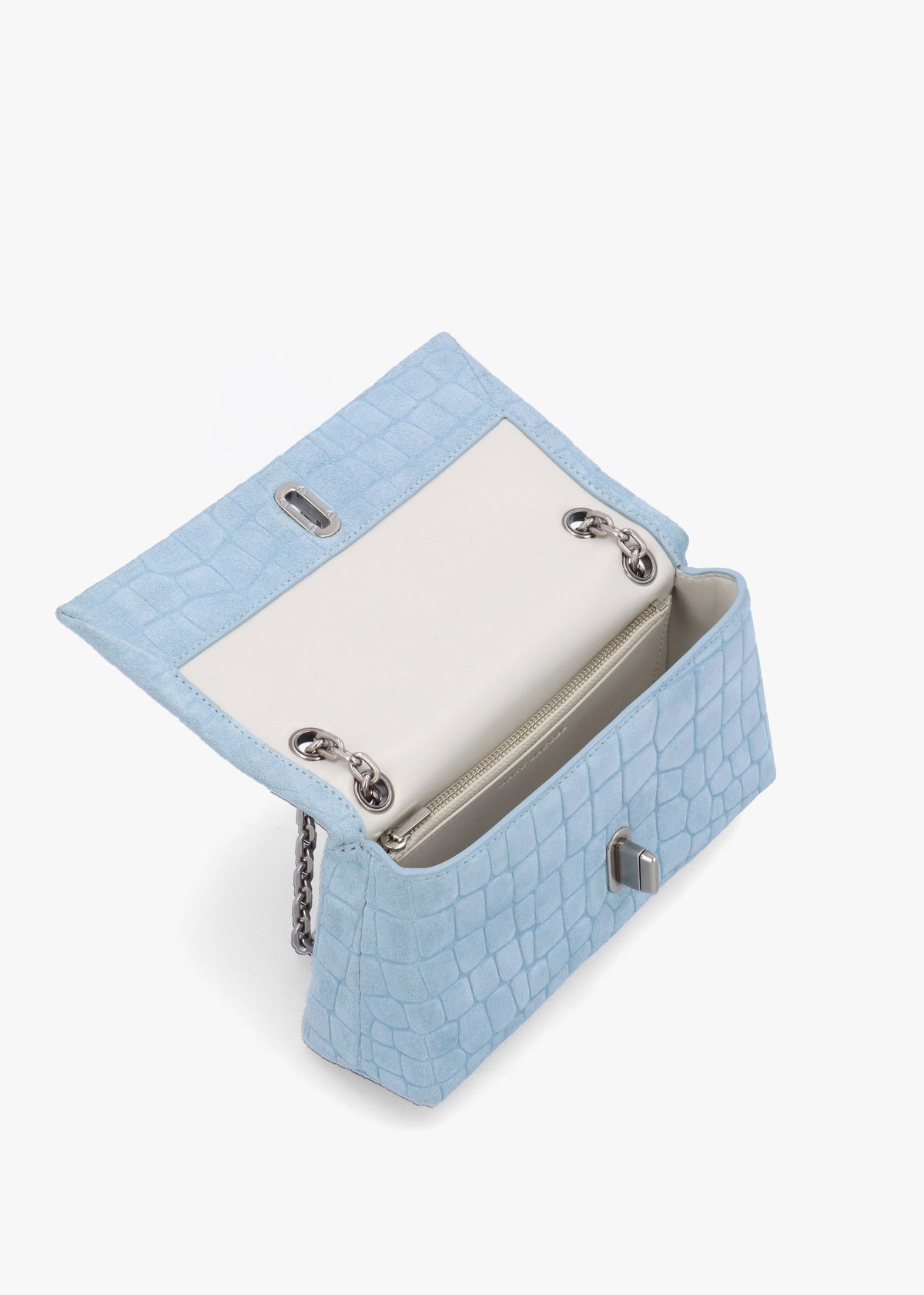 The Croc Dual Chain Mini Blue Mist Shoulder Bag