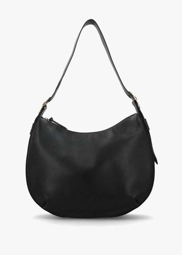 Large Sutton Black Leather Shoulder Bag