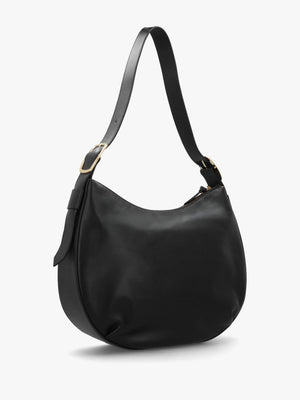 Large Sutton Black Leather Shoulder Bag