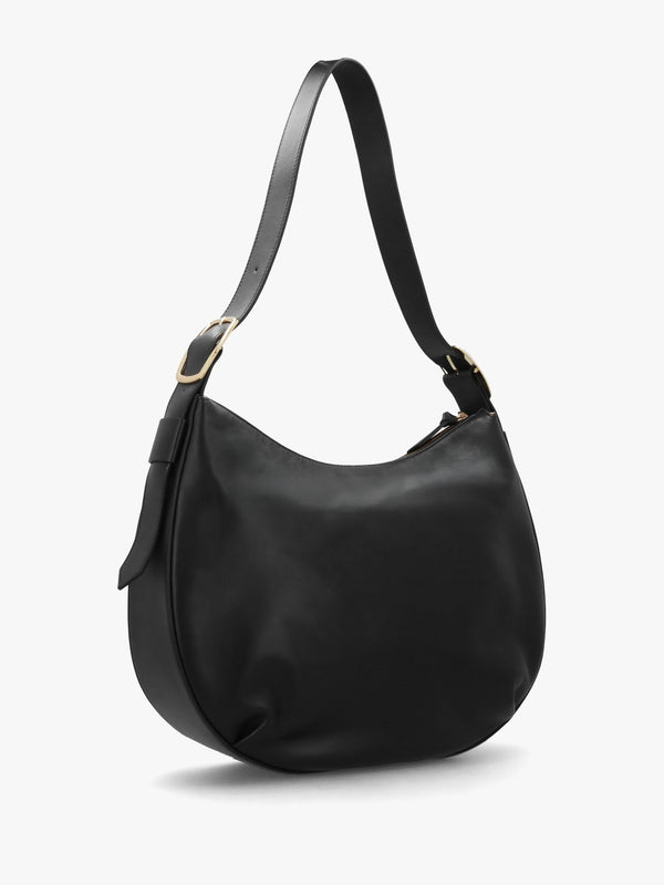 Large Sutton Black Leather Shoulder Bag