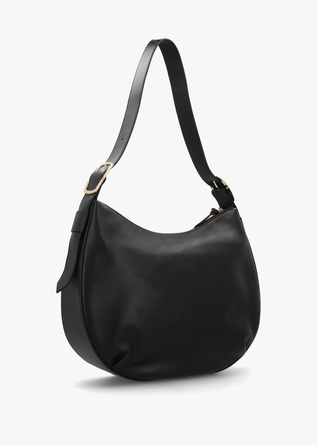 Large Sutton Black Leather Shoulder Bag