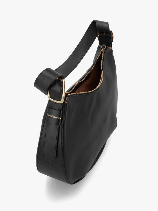 Large Sutton Black Leather Shoulder Bag