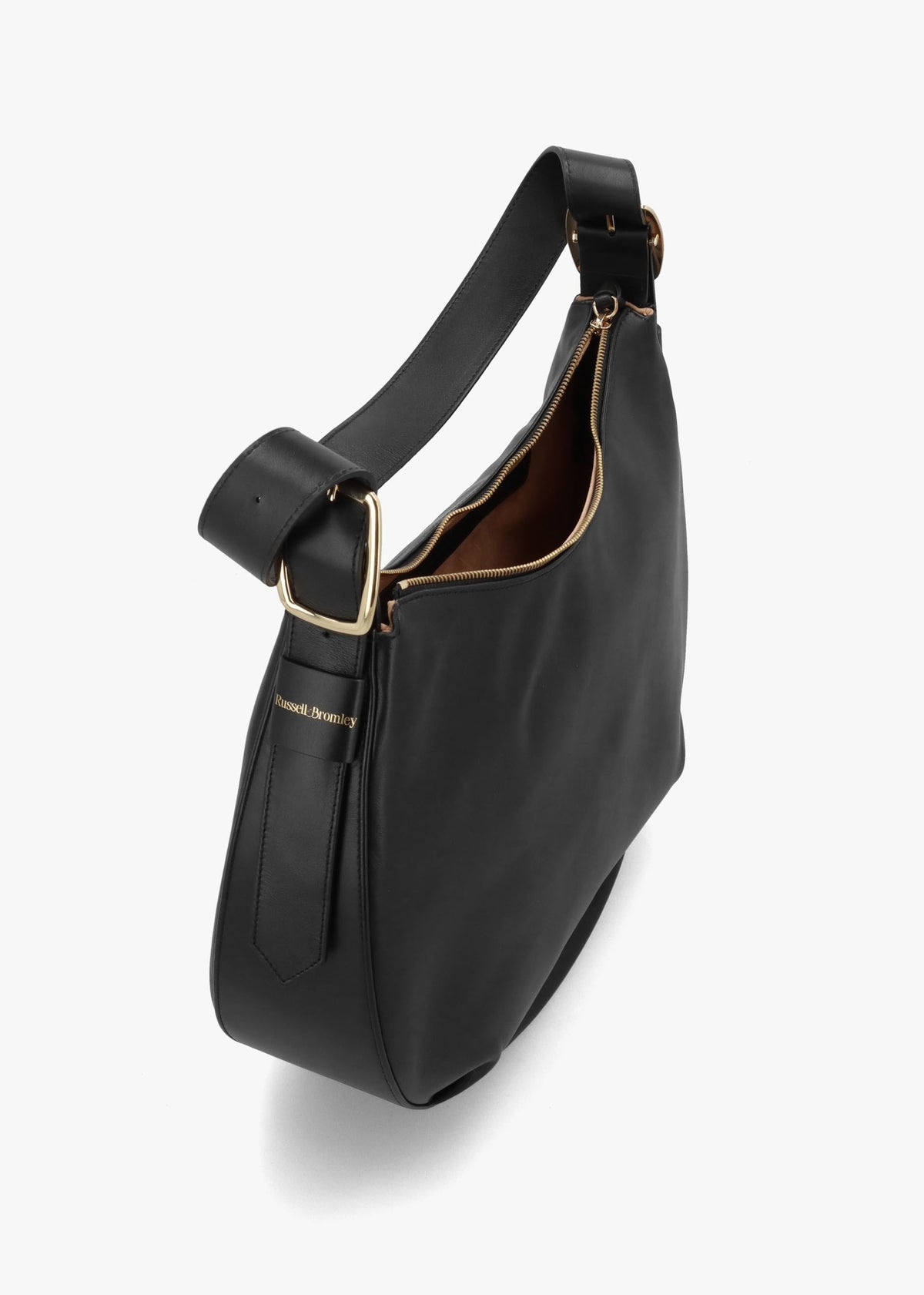 Large Sutton Black Leather Shoulder Bag