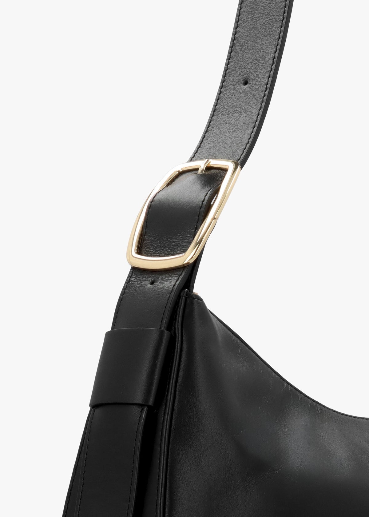 Large Sutton Black Leather Shoulder Bag