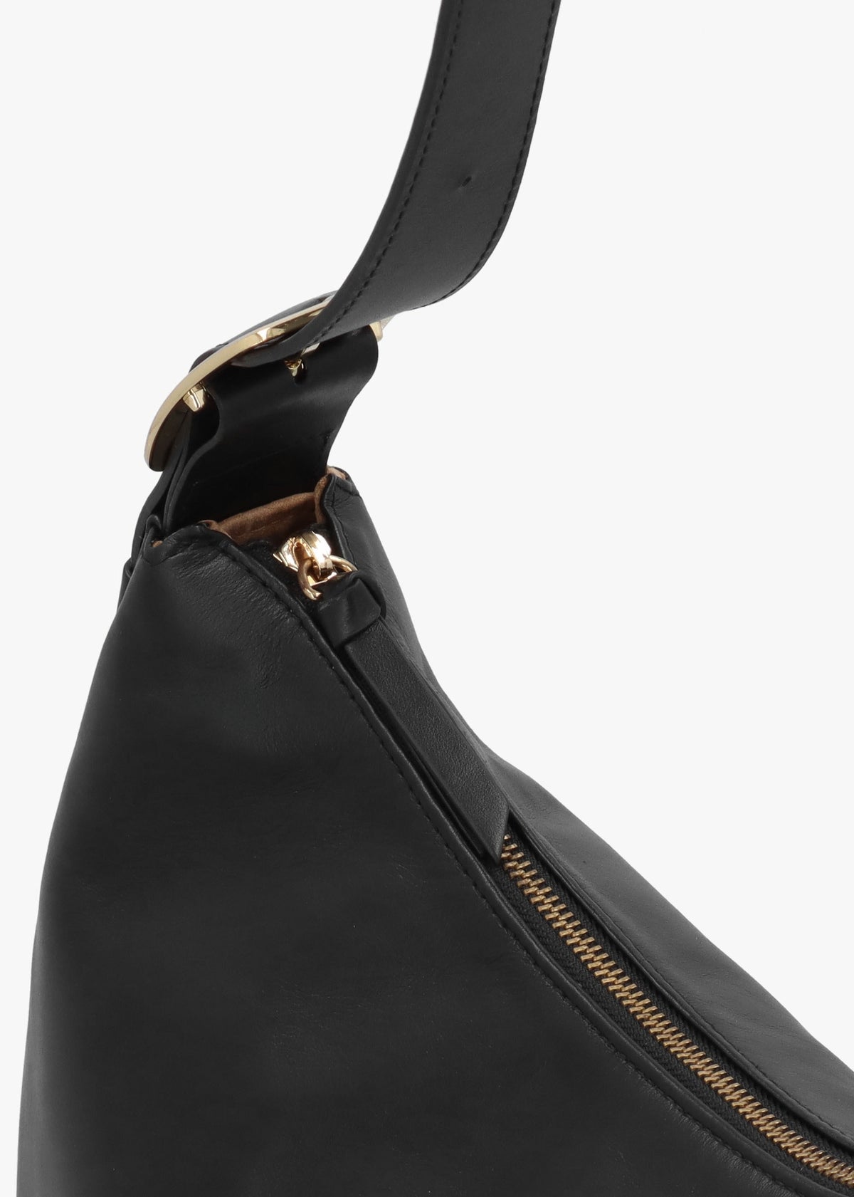 Large Sutton Black Leather Shoulder Bag