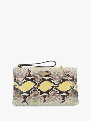 Hold Me Pastel Snake Top Zip Clutch Bag