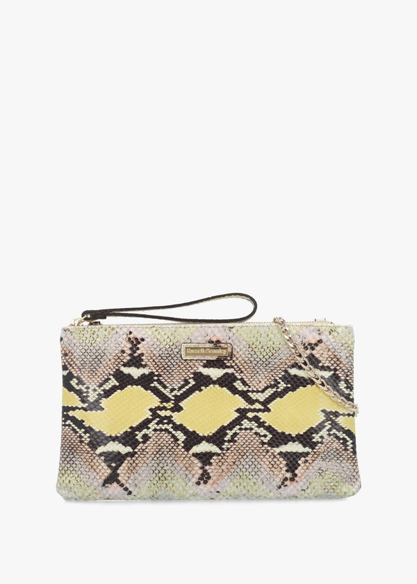 Hold Me Pastel Snake Top Zip Clutch Bag