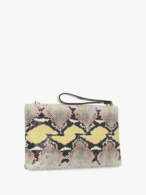 Hold Me Pastel Snake Top Zip Clutch Bag
