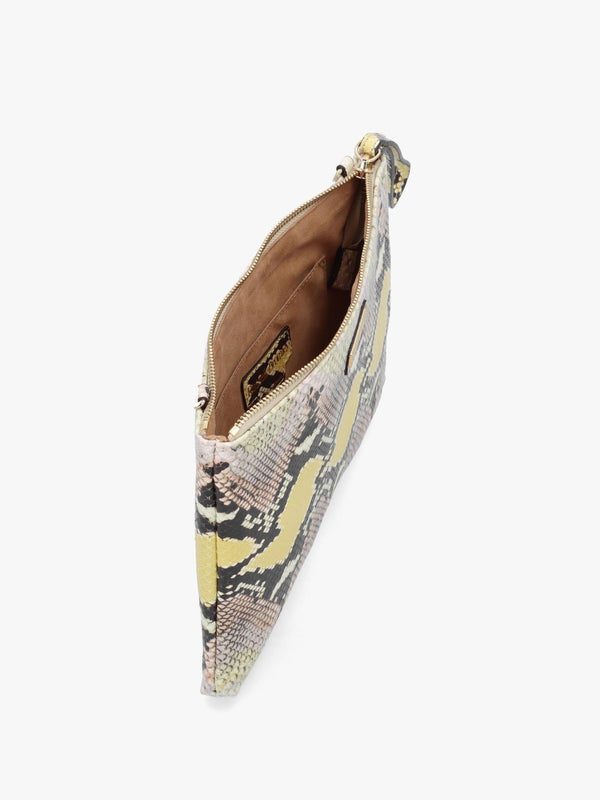 Hold Me Pastel Snake Top Zip Clutch Bag