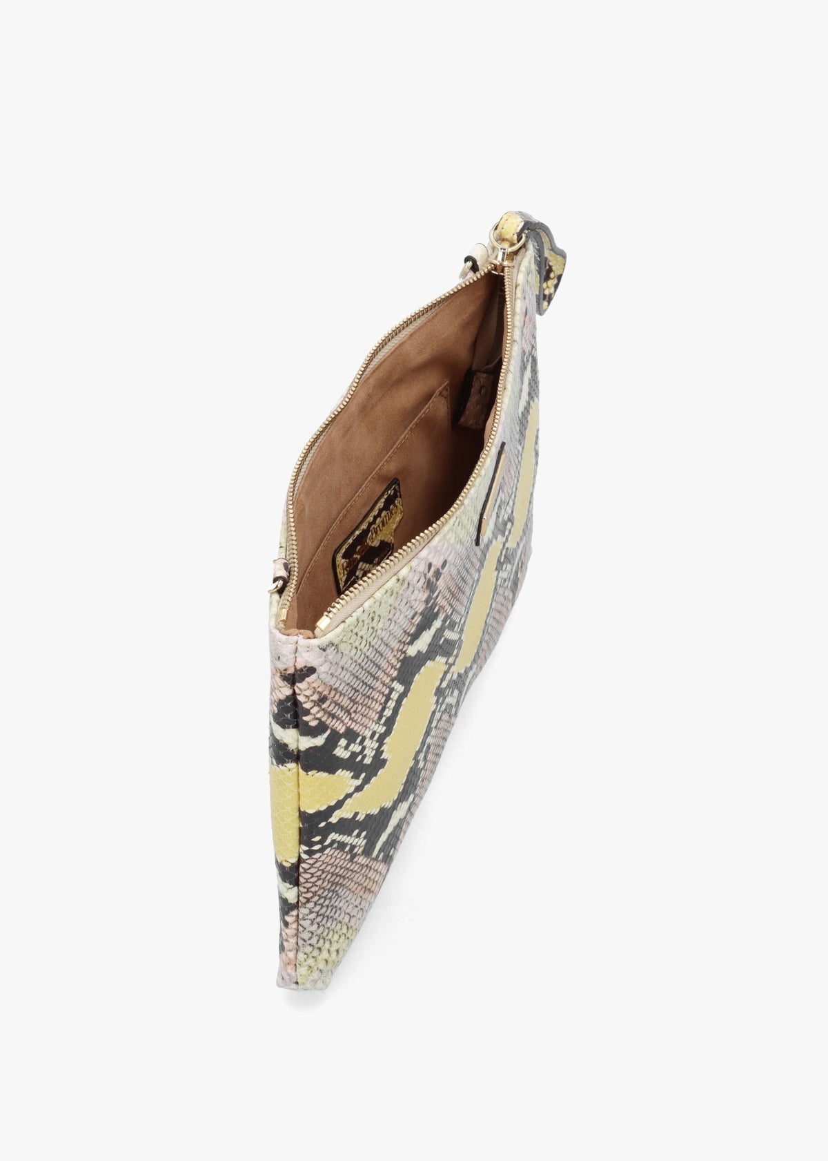 Hold Me Pastel Snake Top Zip Clutch Bag