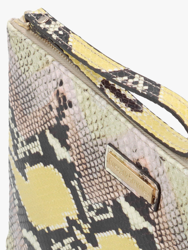 Hold Me Pastel Snake Top Zip Clutch Bag