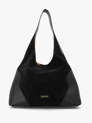 Counter Black Leather & Suede Hobo Shoulder Bag