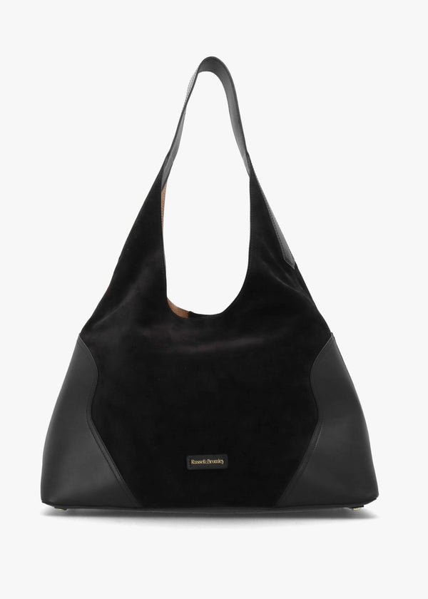 Counter Black Leather & Suede Hobo Shoulder Bag
