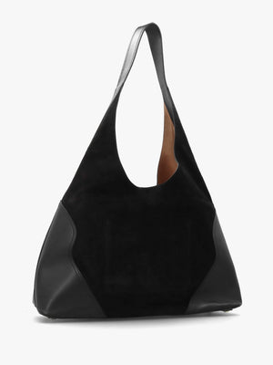 Counter Black Leather & Suede Hobo Shoulder Bag