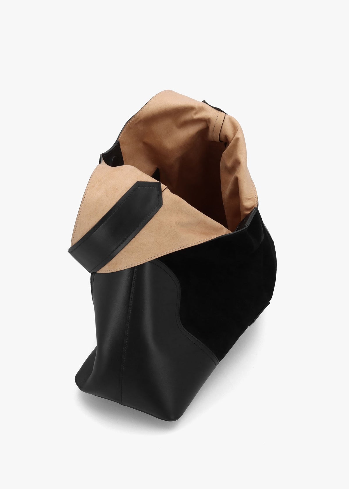 Counter Black Leather & Suede Hobo Shoulder Bag