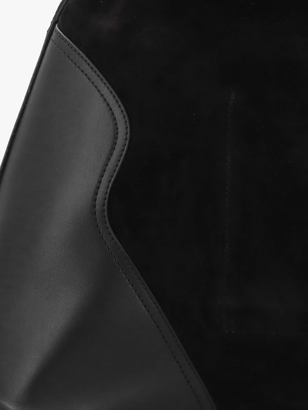 Counter Black Leather & Suede Hobo Shoulder Bag