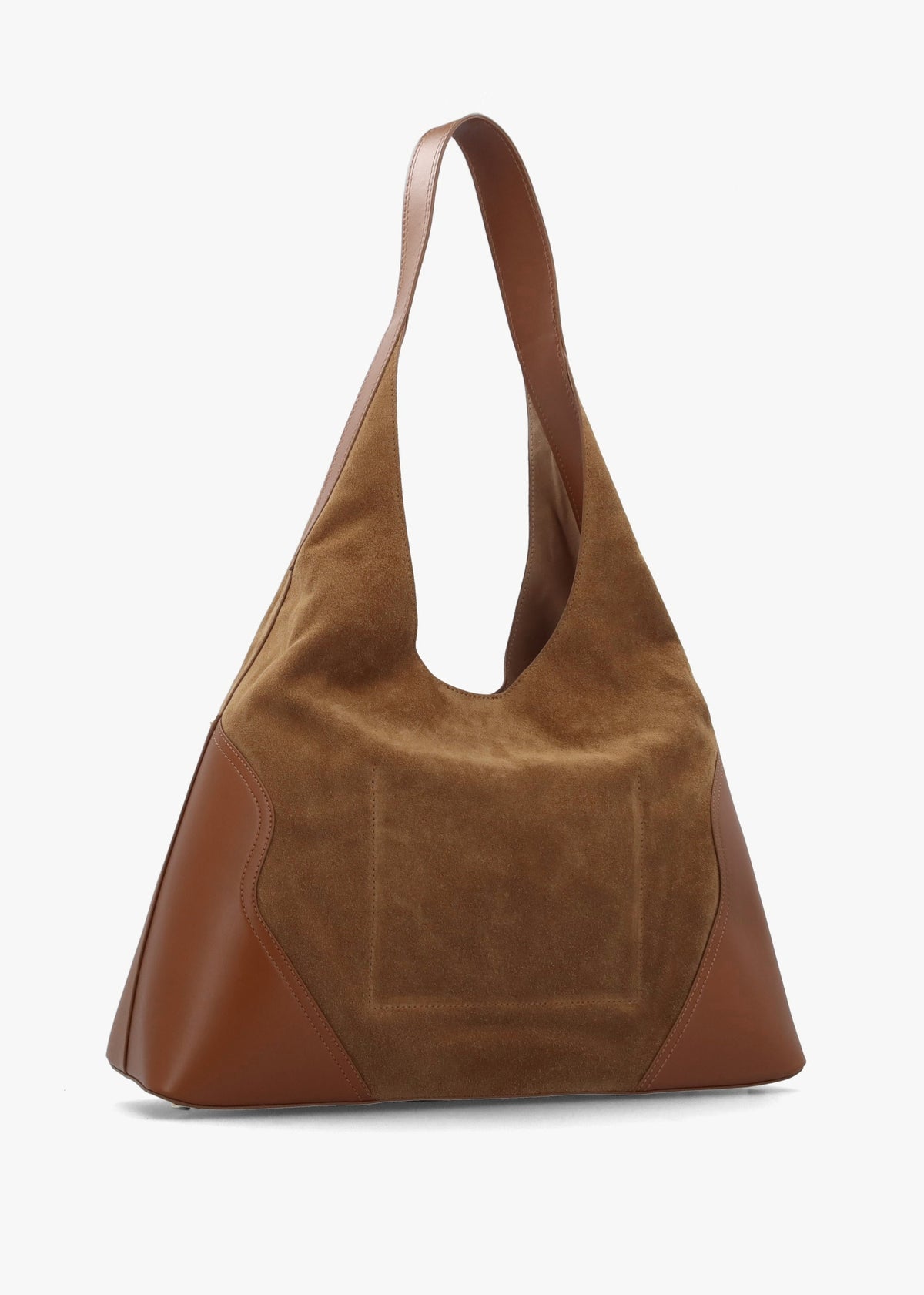 Counter Tan Leather & Suede Hobo Shoulder Bag