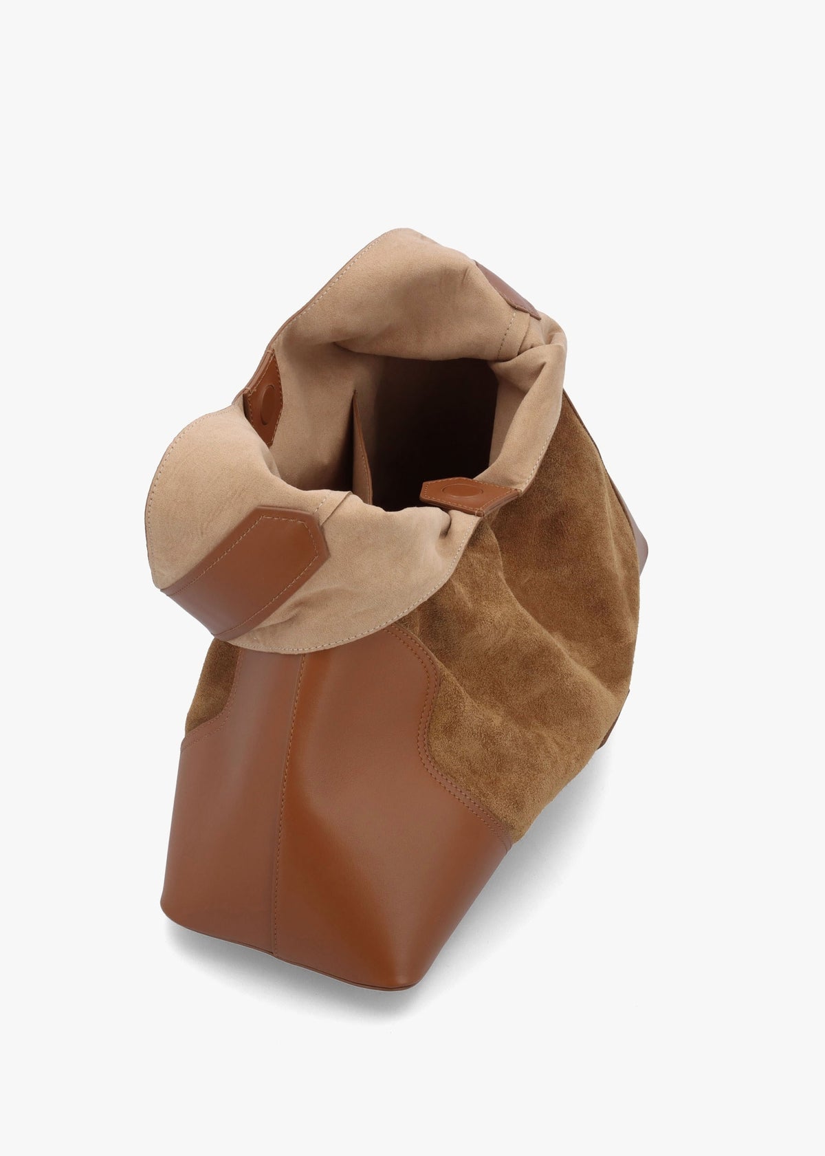 Counter Tan Leather & Suede Hobo Shoulder Bag