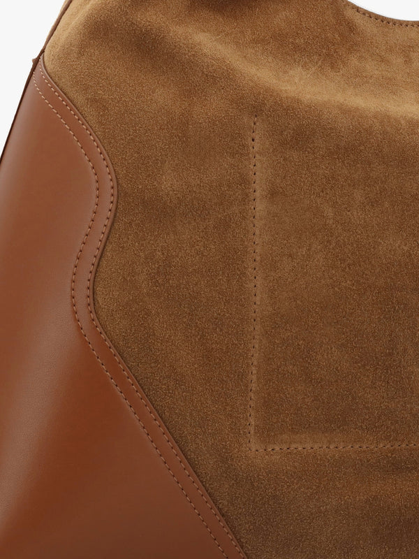 Counter Tan Leather & Suede Hobo Shoulder Bag