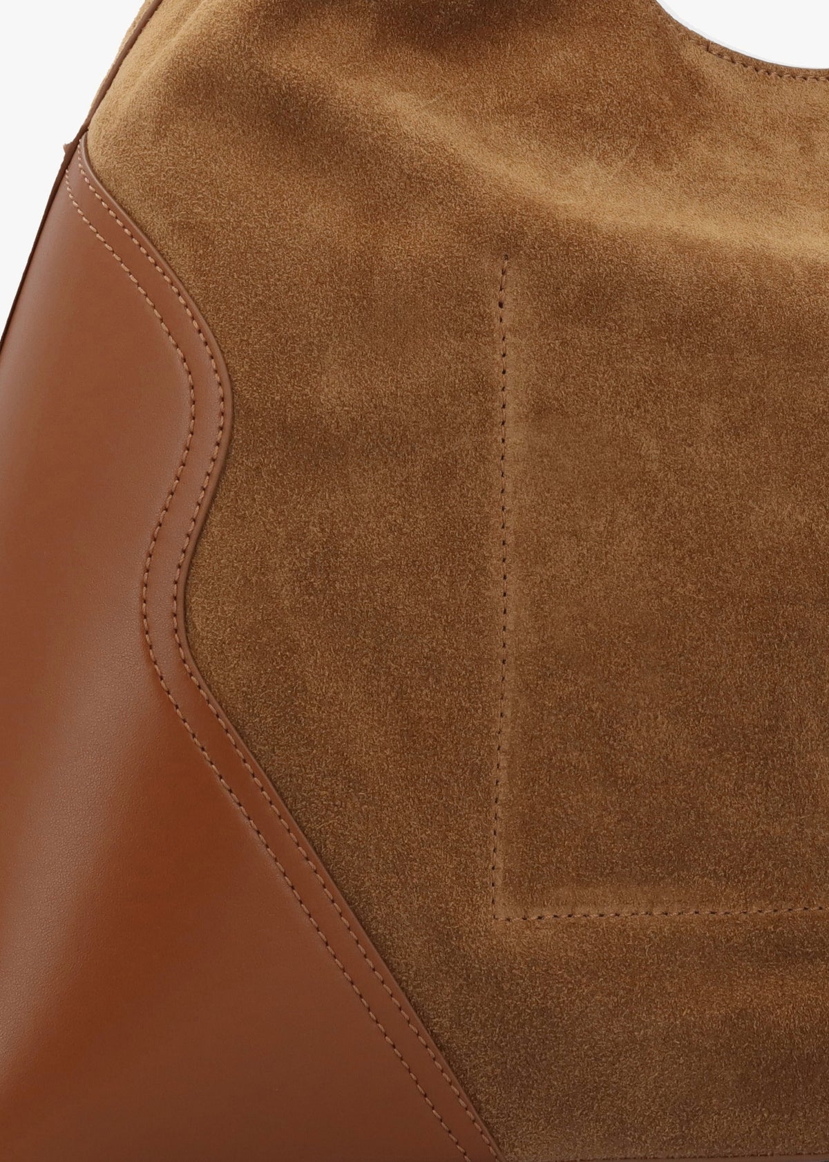 Counter Tan Leather & Suede Hobo Shoulder Bag