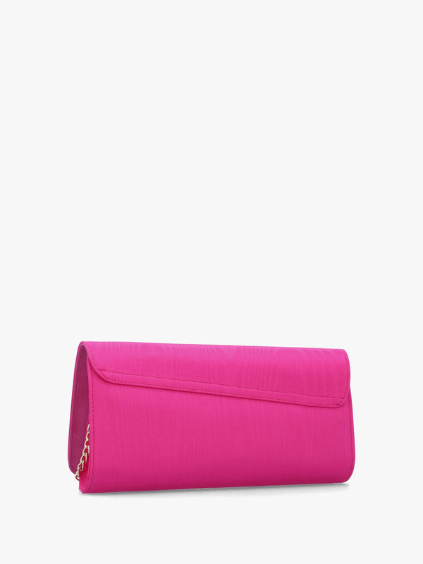 Colby Moiré Hot Pink Clutch Bag