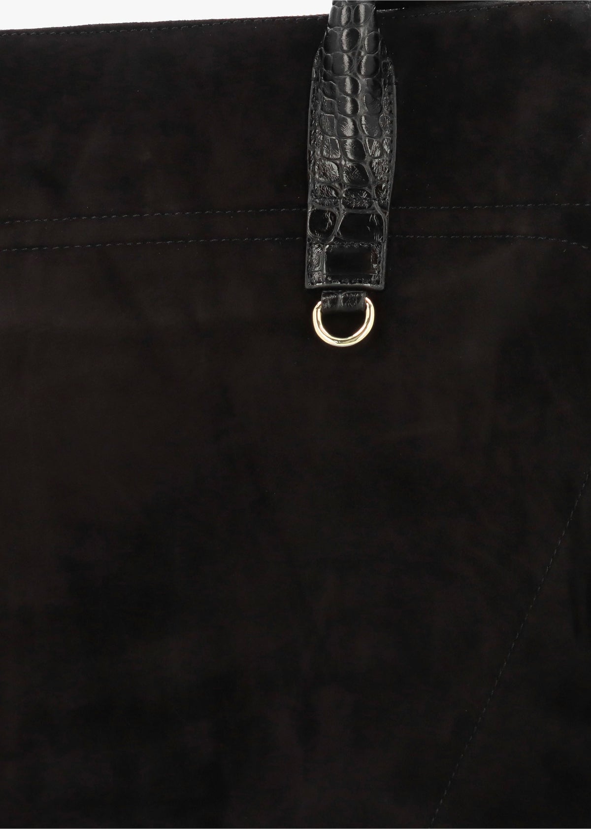 Chorlton Black Suede Moc Croc Tote Bag
