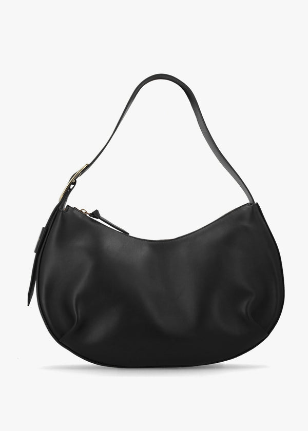 Medium Sutton Black Leather Shoulder Bag