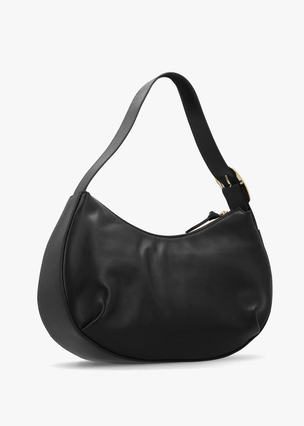 Medium Sutton Black Leather Shoulder Bag